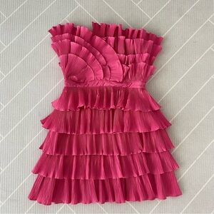 MABLE Vibrant Pink Pleated Dress Women's size M